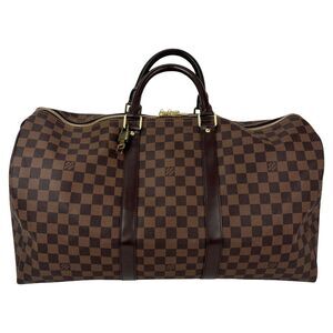 Louis Vuitton Keepall 50 Damier Ebene Canvas Duffle Bag